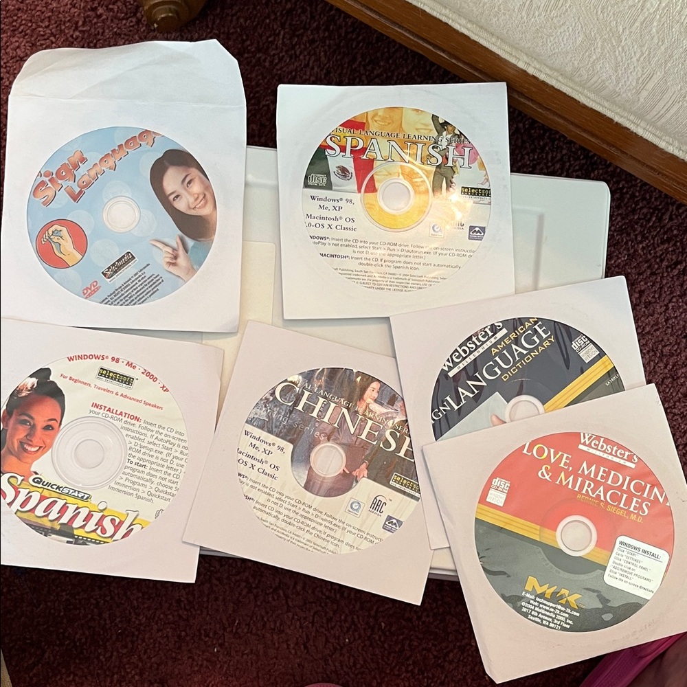 Language Learning CD/DVD Lot - Spanish, Chinese, Sign Language
